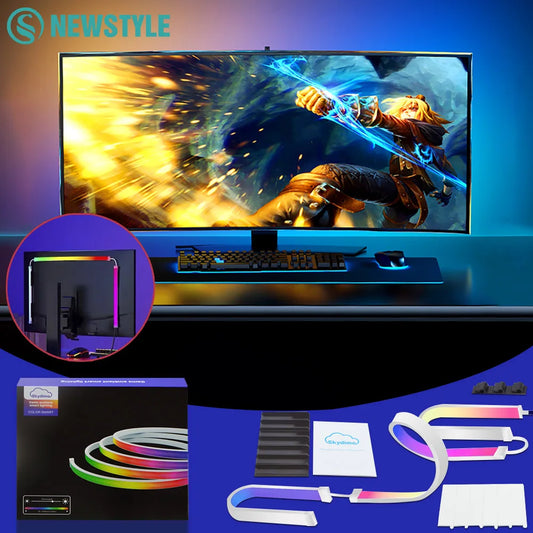 Smart RGB LED Monitor Backlight Strip USB Sync — Gaming Light Bar for 24–34 in (61–86 cm) PC Screens, Waterproof