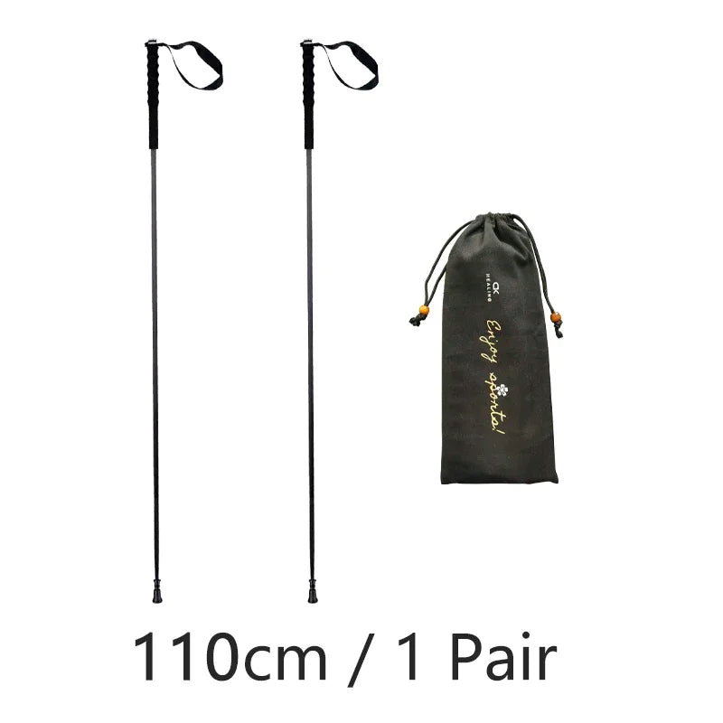 Ultra-Light Carbon Fiber Folding Trekking Pole Adjustable 110–130 cm (43–51 in) Collapsible Hiking and Walking Stick